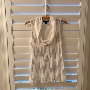 White blouse with silver sequins